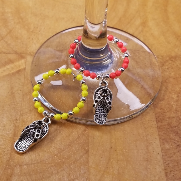 Other - Flip flops wine glass charms